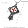 PE0075 BOBIJOO Jewelry Pendant Steel Templar Cross Pattee Red