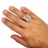 BA0158 BOBIJOO Jewelry Siegelring Ring Freimaurer Tempelritter Templi Signum Militi Rot