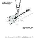 PE0151 BOBIJOO Jewelry Pendant Electric Guitar Rock Steel Black Gold Silver + Chain