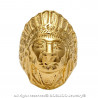 BA0267 BOBIJOO Jewelry Signet Ring Man Indian Head Gold-Plated Steel