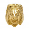 Chevalière Bague Homme Tête de Lion Pharaon Acier Or bobijoo