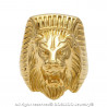 BA0268 BOBIJOO Jewelry El Anillo de sellar el Hombre de cabeza de León Faraón de Acero de Oro