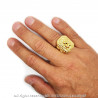 BA0271 BOBIJOO Jewelry Signet Ring Man of Lion-headed Steel Gold Cross