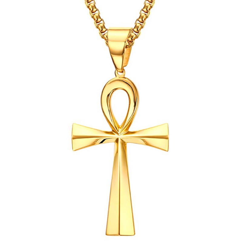 PEF0048 BOBIJOO JEWELRY Anhänger Kreuz des Lebens Ankh Edelstahl Gold Silber nach Wahl