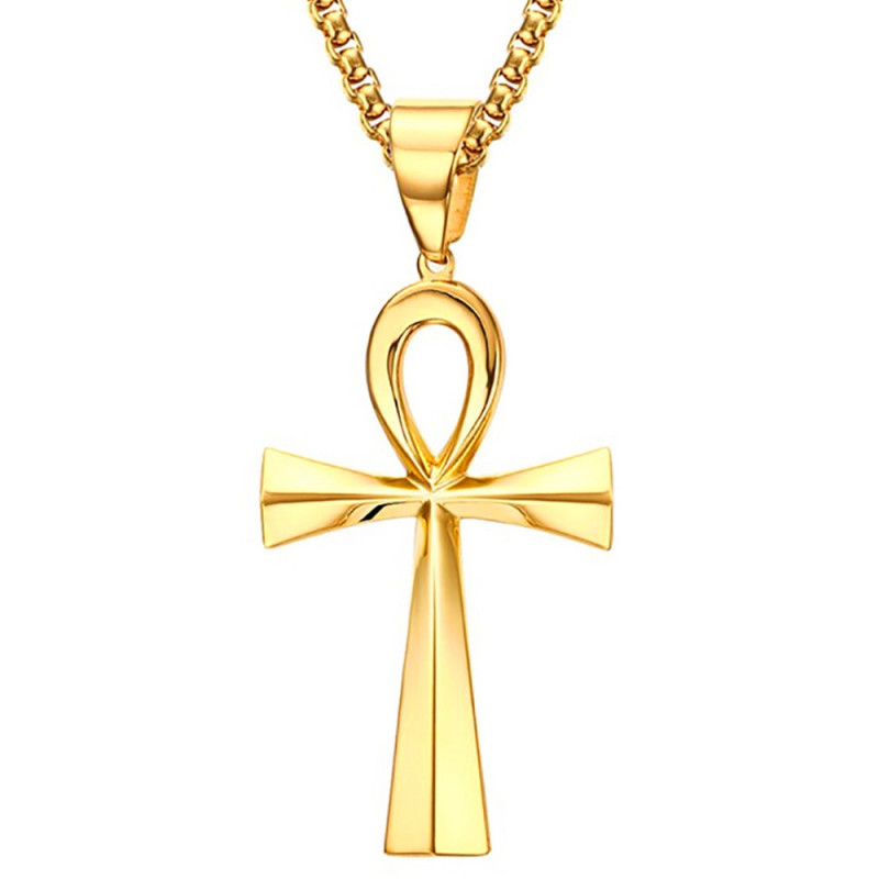 PEF0048 BOBIJOO JEWELRY Ciondolo Croce della Vita Ankh Acciaio Inox Oro Argento a scelta