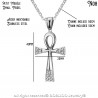 Pendentif Croix de Vie Ankh Acier inoxydable Or Argent au choix bobijoo