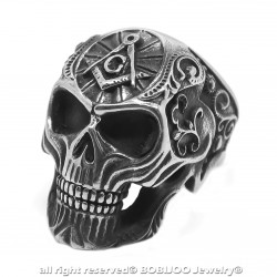 BA0273 BOBIJOO Jewelry Anillo Anillo de Calavera cráneo de la Masonería