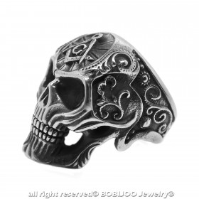 BA0273 BOBIJOO Jewelry Anello del Cranio cranio Massoneria