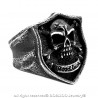 BA0274 BOBIJOO Jewelry Ring Signet ring Skull Biker Crossbones Death's Head Steel Gold