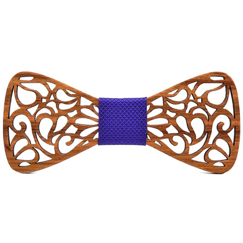 Noeud Papillon Bois Teck Dentelle Arabesque bobijoo Noeud Papillon Bois Teck Dentelle Arabesque bobijoo