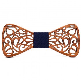 Noeud Papillon Bois Teck Dentelle Arabesque bobijoo