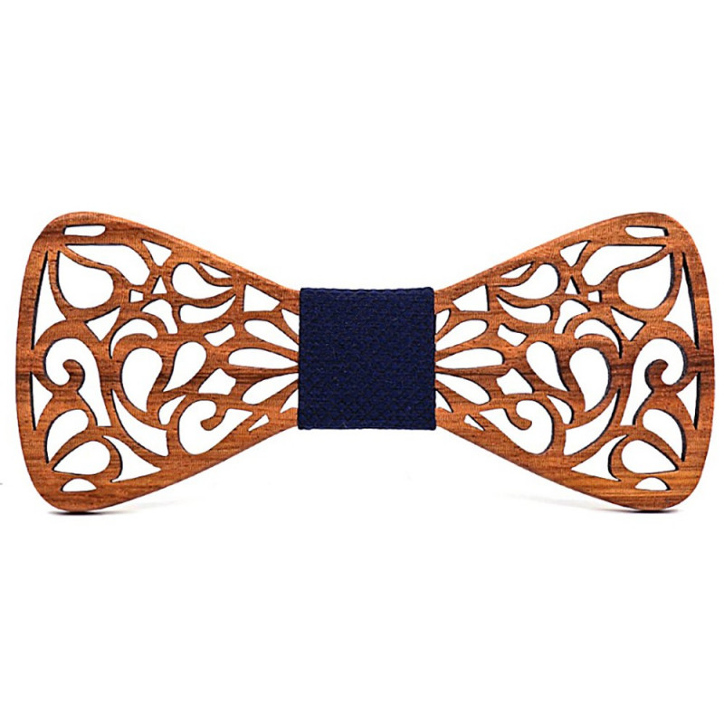 Noeud Papillon Bois Teck Dentelle Arabesque bobijoo Noeud Papillon Bois Teck Dentelle Arabesque bobijoo