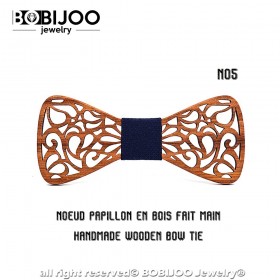 Noeud Papillon Bois Teck Dentelle Arabesque bobijoo