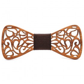 Noeud Papillon Bois Teck Dentelle Arabesque bobijoo