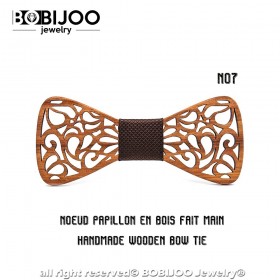 Noeud Papillon Bois Teck Dentelle Arabesque bobijoo