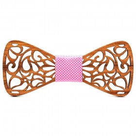 Noeud Papillon Bois Teck Dentelle Arabesque bobijoo
