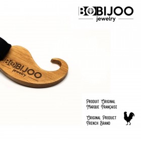 NP0045 BOBIJOO Jewelry Fliege, Helles Holz Schnurrbart Macht Hand