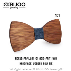 NP0046 BOBIJOO Jewelry Fliege Holz Classic Elegance Zur auswahl