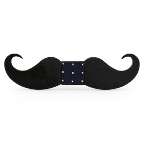 Noeud Papillon Bois Foncé Moustache Fait Main bobijoo