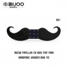 Noeud Papillon Bois Foncé Moustache Fait Main bobijoo