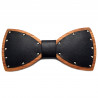 NP0049 BOBIJOO Jewelry Bow tie Evening Wood Black Leather Biker SM