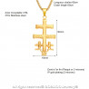 Pendentif Croix de Caravaca Acier Plaqué Or + Chaîne bobijoo