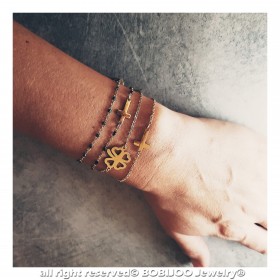 BR0263 BOBIJOO Jewelry Armband Minimalistischen Frau Stahl Vergoldet zur Auswahl