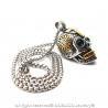 PE0157 BOBIJOO Jewelry Ciondolo teschio in Acciaio inox Argento Oro Maya Biker