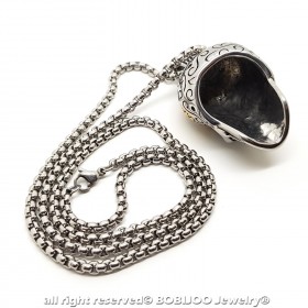 PE0157 BOBIJOO Jewelry Ciondolo teschio in Acciaio inox Argento Oro Maya Biker