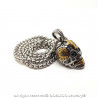 PE0157 BOBIJOO Jewelry Anhänger totenkopf Edelstahl Silber Gold der Maya Biker