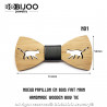 NP0051 BOBIJOO Jewelry Bow Tie Natural Wood Bamboo Animals