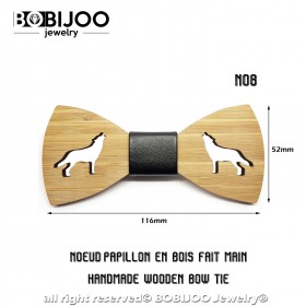 NP0051 BOBIJOO Jewelry Fliege Natürlichem Holz, Bambus, Tiere