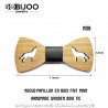 NP0051 BOBIJOO Jewelry Bow Tie Natural Wood Bamboo Animals