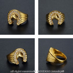 BA0284 BOBIJOO Jewelry Anillo Anillo Anillo Herradura Viajero Acero Oro