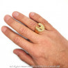 BA0284 BOBIJOO Jewelry Ring Siegel Ring Hufeisen Traveller Steel Gold