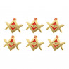 PIN0024 BOBIJOO Jewelry Pin Freemasonry handshake Red Gold Email