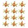 Pin's Franc Maçonnerie Poignée de Main Or Rouge Email bobijoo