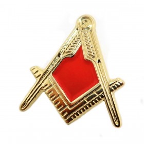 PIN0025 BOBIJOO Jewelry Anstecker Freimaurer Winkel Zirkel Gold-Rot e-Mail