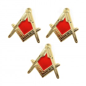 PIN0025 BOBIJOO Jewelry Anstecker Freimaurer Winkel Zirkel Gold-Rot e-Mail