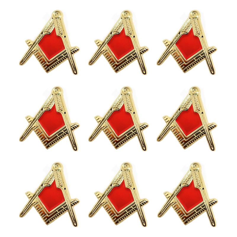 Pin's Franc Maçon Equerre Compas Or Rouge Email bobijoo Pin's Franc Maçon Equerre Compas Or Rouge Email bobijoo