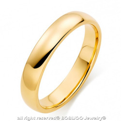 AL0060 BOBIJOO Jewelry Ring Alliance Gemischten Edelstahl Vergoldet 4mm