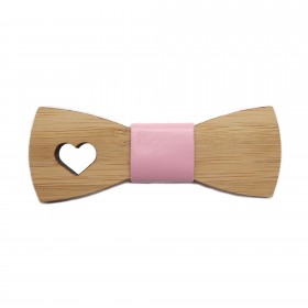 NP0054 BOBIJOO Jewelry Bow Tie Natural Wood Bamboo Woman Girl