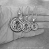 PE0159 BOBIJOO Jewelry Colgante Medalla De Collar, San Benito, De Acero, De Plata + Cadena