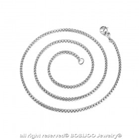 PE0159 BOBIJOO Jewelry Pendant Medal Necklace, St Benedict Steel, Silver + Chain