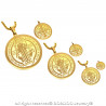 PE0160 BOBIJOO Jewelry Pendant Medal Necklace, St Benedict Gold-Plated Steel + String
