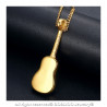 PE0175 LE BAGACIER Colgante Guitarra Viajero Gipsy Chapado en Oro de Acero + de la Cadena