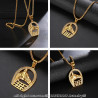 PE0162 BOBIJOO Jewelry Gold Plated Camargue Rhinestone Horseshoe Pendant + Chain