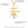 Grand Pendentif Croix de Caravaca Acier Plaqué Or + Chaîne bobijoo