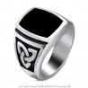 BA0288 BOBIJOO Jewelry Ring Siegelring Cabochon Stahl Keltische Knoten