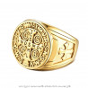 BA0291 BOBIJOO Jewelry Siegelring Ring Kreuz St. Benedikt Brutto-Gold